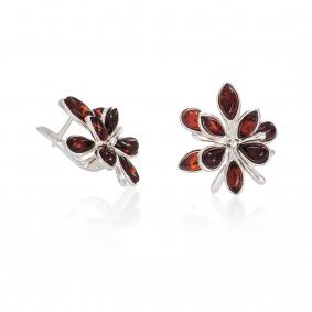 Серебряные серьги Дарвин 929061183aa с янтарём 929061183aa фото