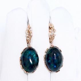 Серьги из золочёного серебра Дарвин 929252353ab-с с янтарём 929252353ab-с фото