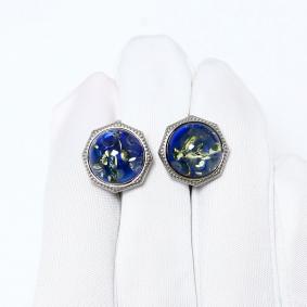 Серебряные серьги Дарвин 929401350aa-с с янтарём 929401350aa-с фото