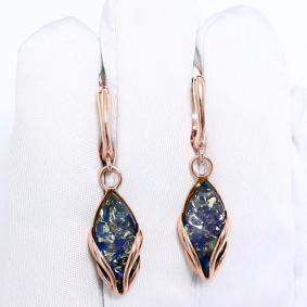 Серьги из золочёного серебра Дарвин 929402023cb-с с янтарём 929402023cb-с фото