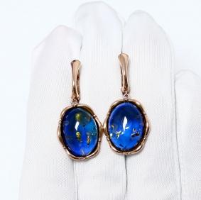 Серьги из золочёного серебра Дарвин 929402344ab-с с янтарём 929402344ab-с фото