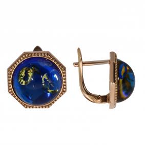 Серьги из золочёного серебра Дарвин 929402350aa-с с янтарём 929402350aa-с фото