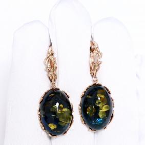 Серьги из золочёного серебра Дарвин 929402353ab-с с янтарём 929402353ab-с фото