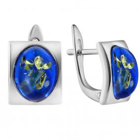 Серебряные серьги Дарвин 929407016aa-с с янтарём 929407016aa-с фото