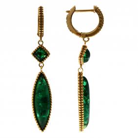 Серьги из золочёного серебра Дарвин 929432329ac-з с янтарём 929432329ac-з фото