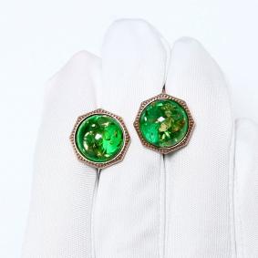 Серьги из золочёного серебра Дарвин 929442350aa-з с янтарём 929442350aa-з фото