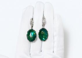 Серебряные серьги Дарвин 929701354ab-з с янтарём 929701354ab-з фото