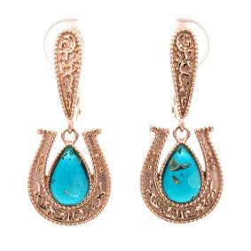 Серьги из золочёного серебра Дарвин 929702850ab-з с янтарём 929702850ab-з фото