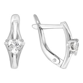 Серебряные серьги Золотые узоры 93-02-0037-01 с кристаллом Swarovski 93-02-0037-01 фото