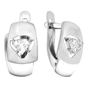 Серебряные серьги Золотые узоры 93-02-0044-01 с кристаллом Swarovski 93-02-0044-01 фото