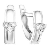 Серебряные серьги Золотые узоры 93-02-0048-01 с кристаллом Swarovski 93-02-0048-01 фото