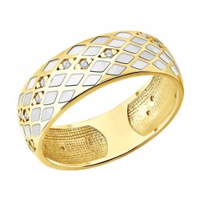 Кольцо из лимонного серебра Diamant 93-110-00073-3 с фианитом и эмалью 93-110-00073-3 фото