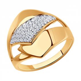 Кольцо из золочёного серебра Diamant 93-110-00681-1 с фианитом 93-110-00681-1 фото