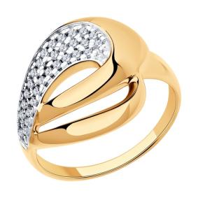 Кольцо из золочёного серебра Diamant 93-110-00691-1 с фианитом 93-110-00691-1 фото