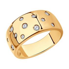 Кольцо из золочёного серебра Diamant 93-110-01516-1 с фианитом 93-110-01516-1 фото
