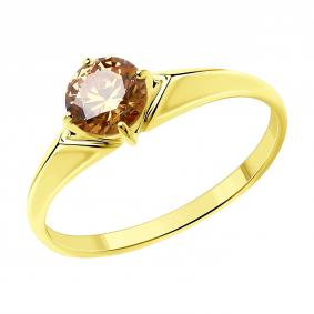 Кольцо из лимонного серебра Diamant 93-110-01550-3 с фианитом 93-110-01550-3 фото