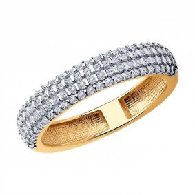 Кольцо из золочёного серебра Diamant 93-110-01766-1 с фианитом 93-110-01766-1 фото