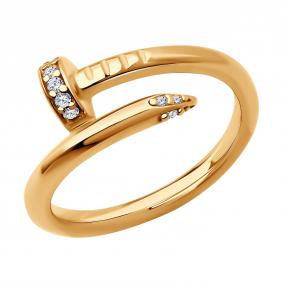 Кольцо из золочёного серебра Diamant 93-110-02060-1 с фианитом 93-110-02060-1 фото