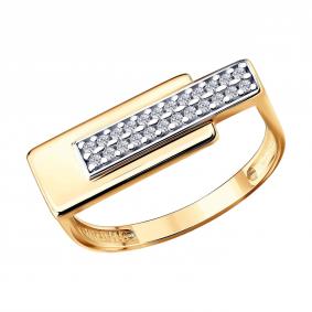Кольцо из золочёного серебра Diamant 93-110-02443-1 с фианитом 93-110-02443-1 фото