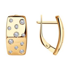 Серьги из золочёного серебра Diamant 93-120-01516-1 с фианитом 93-120-01516-1 фото