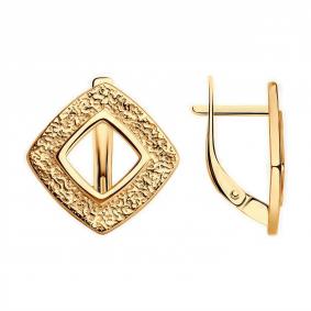 Серьги из золочёного серебра Diamant 93-120-01578-1 93-120-01578-1 фото