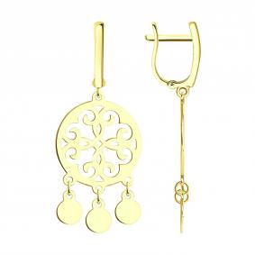 Серьги из лимонного серебра Diamant 93-121-00076-2 93-121-00076-2 фото