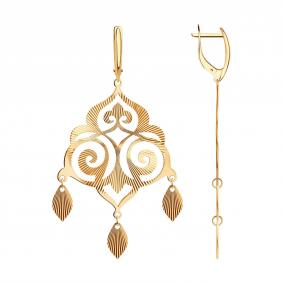 Серьги из золочёного серебра Diamant 93-121-00079-1 93-121-00079-1 фото