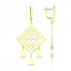 Серьги из лимонного серебра Diamant 93-121-00081-1 93-121-00081-1 фото