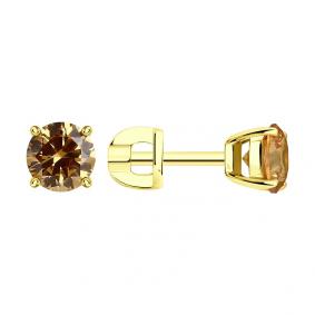 Серьги из лимонного серебра Diamant 93-122-01550-3 с фианитом 93-122-01550-3 фото