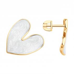 Серьги из золочёного серебра Diamant 93-122-02341-2 с эмалью 93-122-02341-2 фото