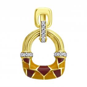 Подвеска из лимонного серебра Diamant 93-130-00065-1 с фианитом и эмалью 93-130-00065-1 фото
