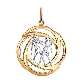 Подвеска из золоченого серебра Знак зодиака Близнецы Diamant 93-130-01287-1 93-130-01287-1 фото