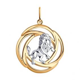 Подвеска Знак зодиака Лев из золоченого серебра Diamant 93-130-01289-1 93-130-01289-1 фото