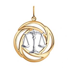 Подвеска из золоченого серебра Знак зодиака Весы Diamant 93-130-01291-1 93-130-01291-1 фото