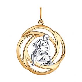 Подвеска из золочёного серебра Знак зодиака Водолей Diamant 93-130-01295-1 93-130-01295-1 фото