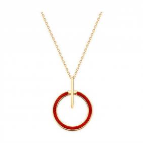 Колье из золочёного серебра Diamant с элементом из текстиля 93-170-01879-3 93-170-01879-3 фото