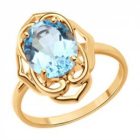 Кольцо из золочёного серебра Diamant 93-310-01947-1 с топазом 93-310-01947-1 фото