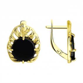 Серьги из лимонного серебра Diamant 93-320-01683-1 с агатом 93-320-01683-1 фото