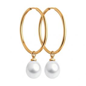 Серьги-трансформеры из золочёного серебра Diamant с жемчугом 93-324-01948-1 93-324-01948-1 фото