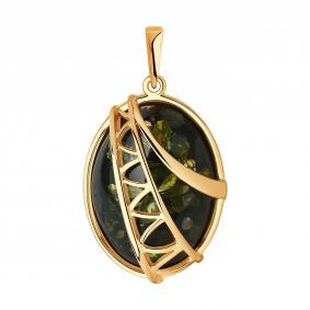 Подвеска из золочёного серебра Diamant 93-330-00868-2 с янтарём 93-330-00868-2 фото