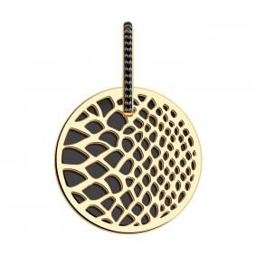 Подвеска из золочёного серебра Diamant 93-330-01771-3 с фианитом и агатом 93-330-01771-3 фото