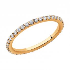 Кольцо из золочёного серебра SOKOLOV 93010150-91 с фианитом 93010150-91 фото