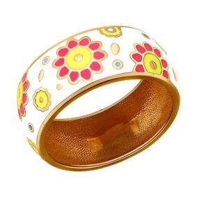 Кольцо из золочёного серебра SOKOLOV 93010509 с эмалью 93010509 фото