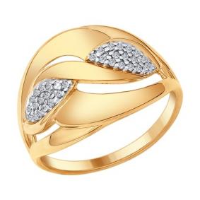 Кольцо из золочёного серебра SOKOLOV 93010544 с фианитом 93010544 фото