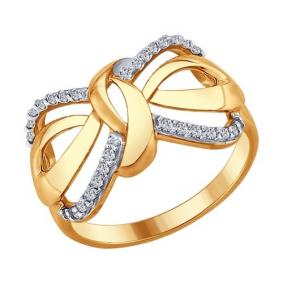 Кольцо из золочёного серебра SOKOLOV 93010660 с фианитом 93010660 фото