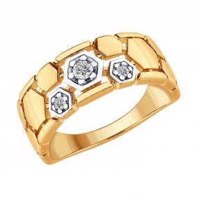 Кольцо из золочёного серебра SOKOLOV 93010700 с фианитом 93010700 фото