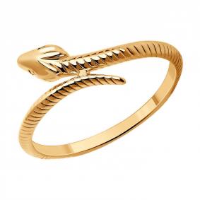 Кольцо из золоченого серебра Символ года Змея 93011070 93011070 фото