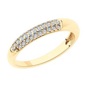 Кольцо из золочёного серебра SOKOLOV 93011113 с фианитом 93011113 фото