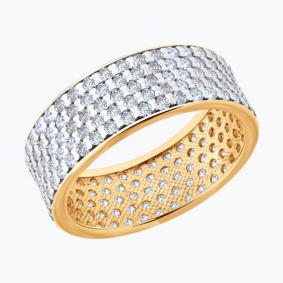 Кольцо из золочёного серебра SOKOLOV 93011131 с фианитом 93011131 фото