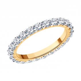 Кольцо из золочёного серебра SOKOLOV 93011157 с фианитом 93011157 фото